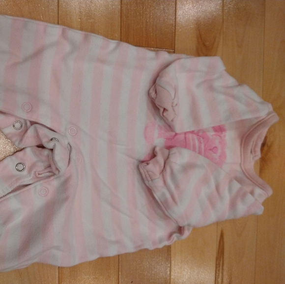 0-3m Absorba pink white bunny sleeper footie pyjama perfect for Easter/Spring - Picture 3 of 6